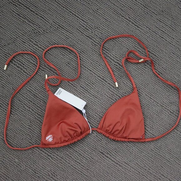 NWT MONDAY Swimwear Palma Bikini Top - Copper Wide Rib - Large - Picture 5 of 6